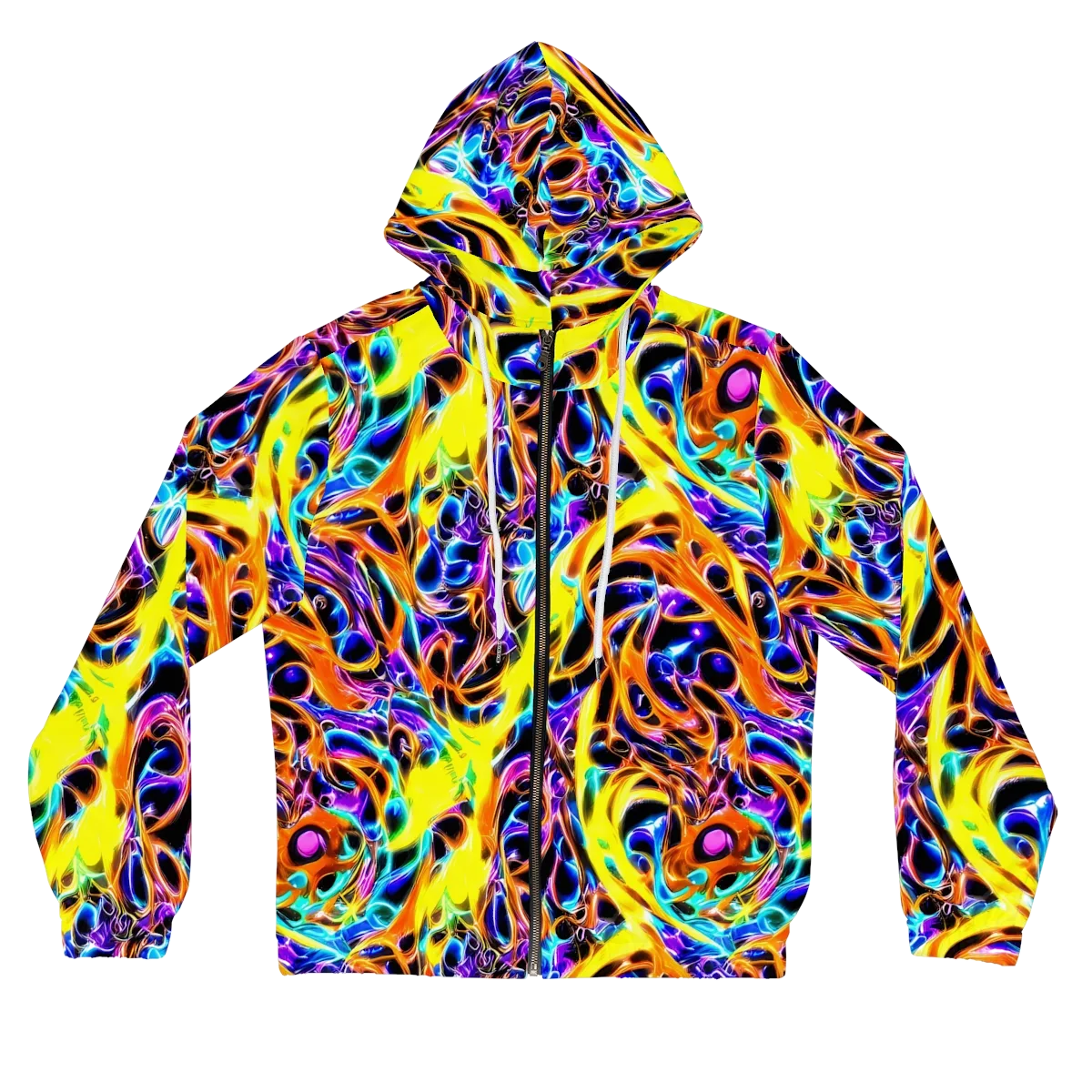 Neon Molten on Women's Full-Zip Hoodie — Front