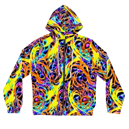 Neon Molten on a Women's Full-Zip Hoodie