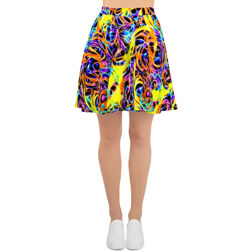 Neon Molten on Skater Skirt — Front