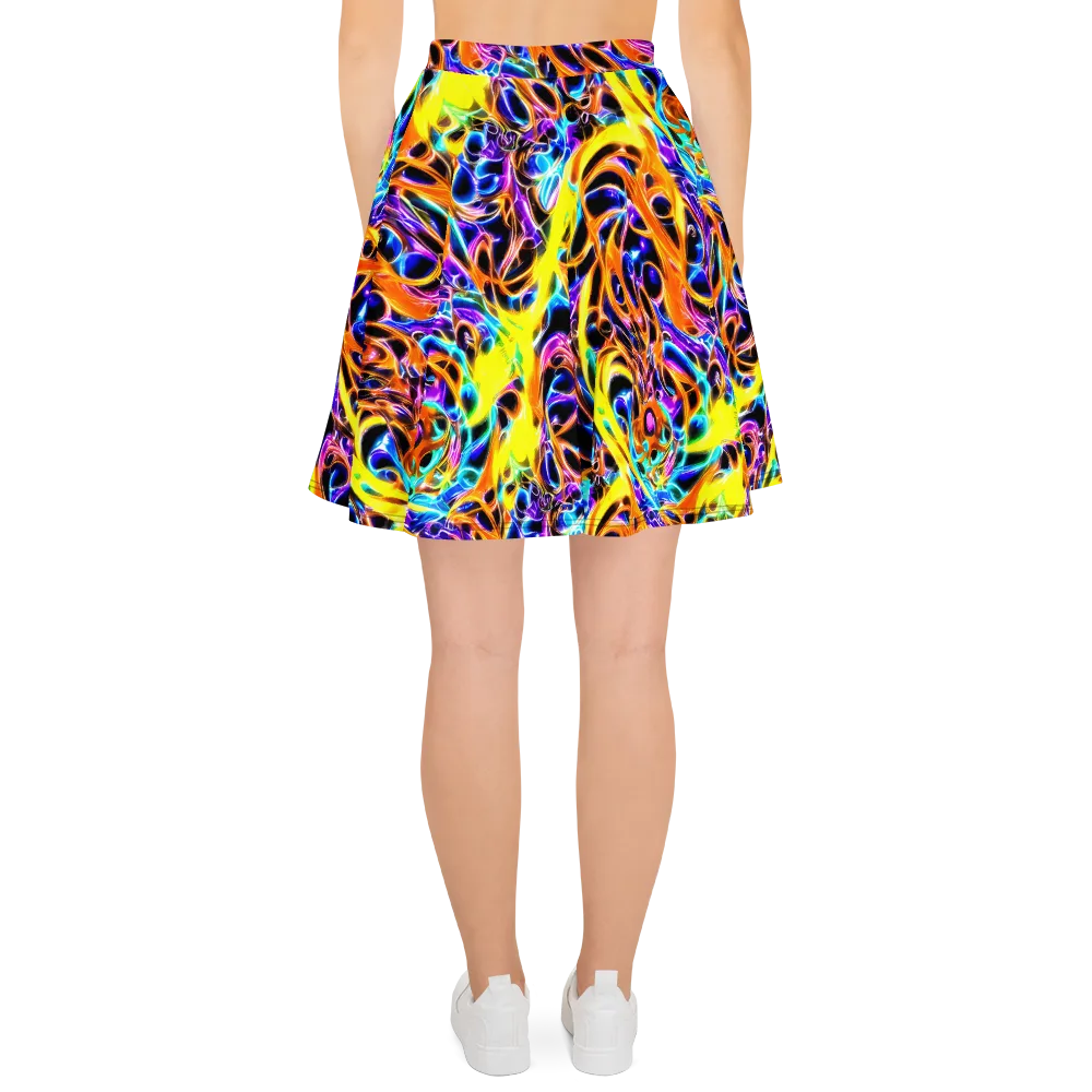 Neon Molten on Skater Skirt — Back