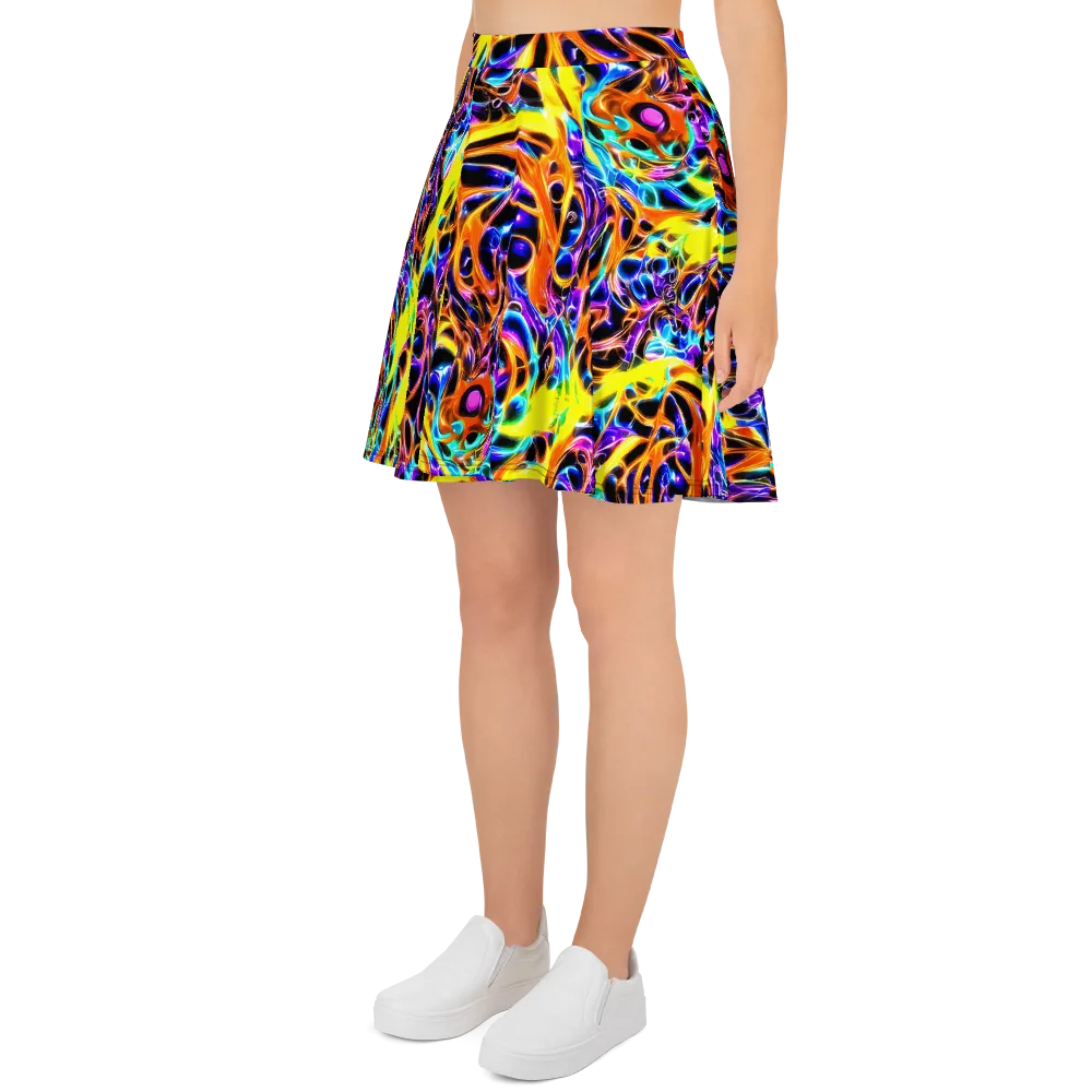 Neon Molten on Skater Skirt — Left