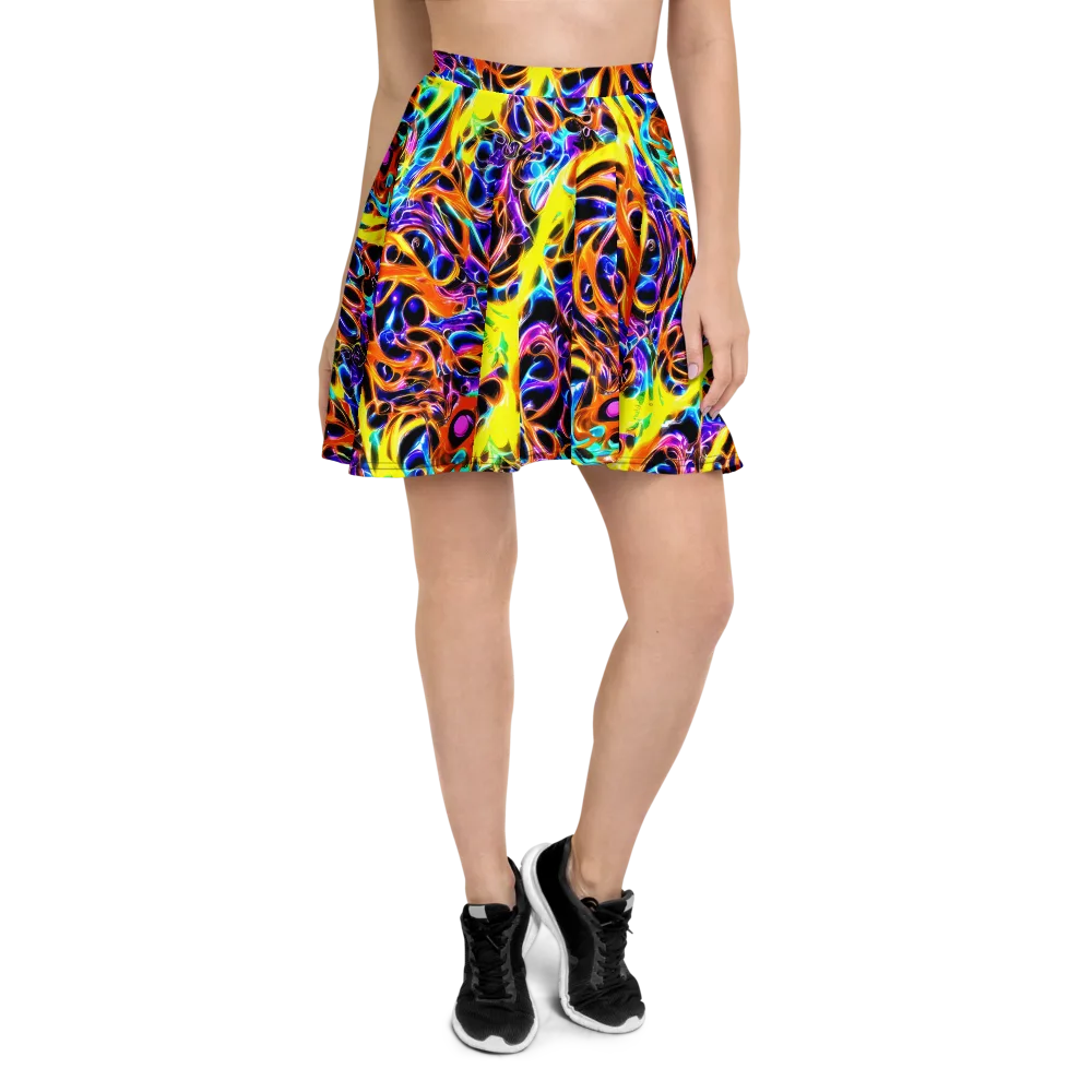 Neon Molten on Skater Skirt — Front