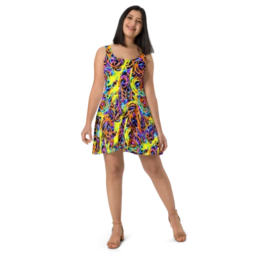 Neon Molten on a Skater Dress