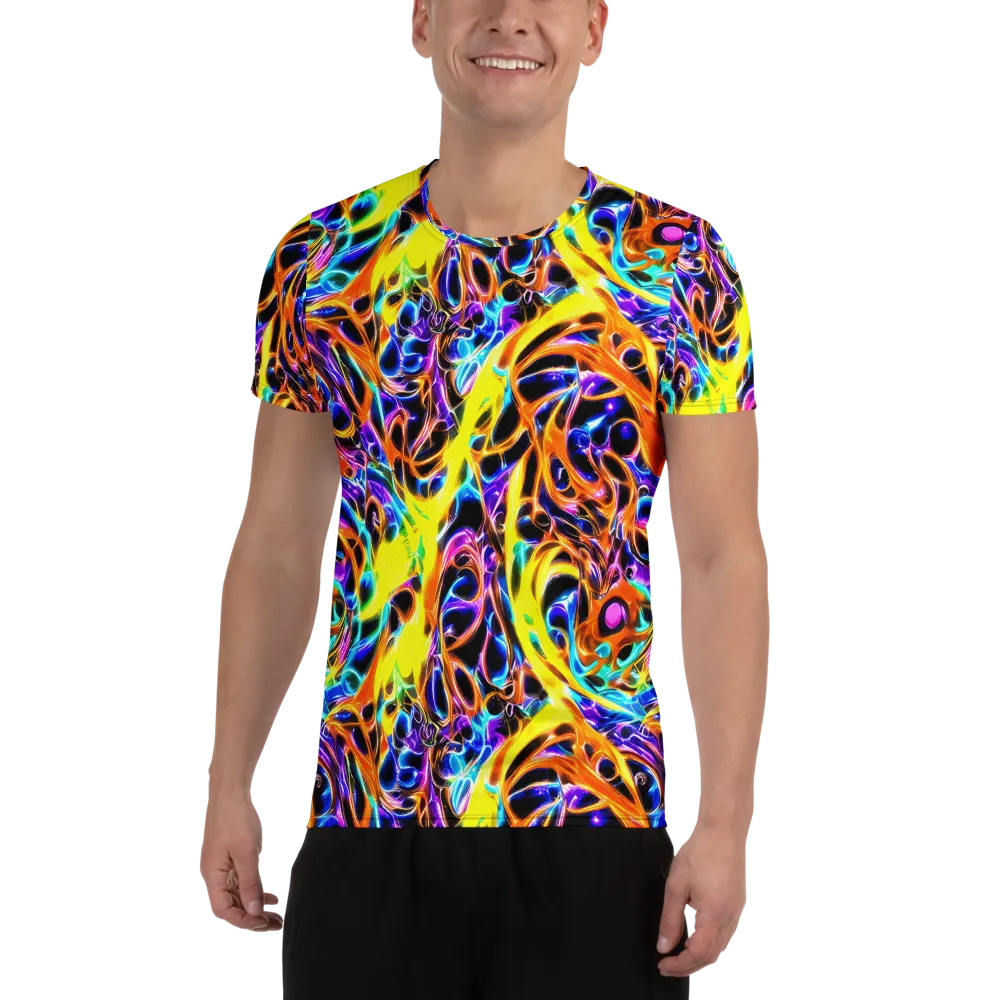 Neon Molten on Men's Athletic T-Shirt — Front