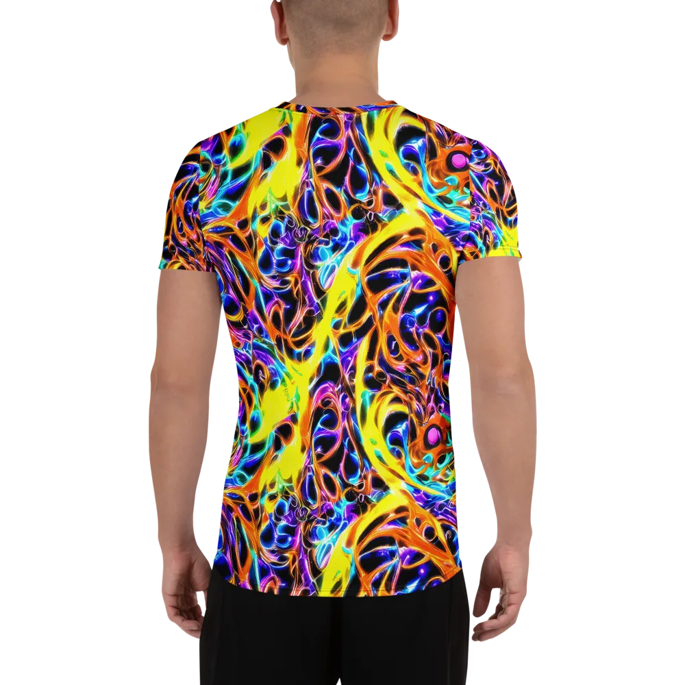 Neon Molten on Men's Athletic T-Shirt — Back