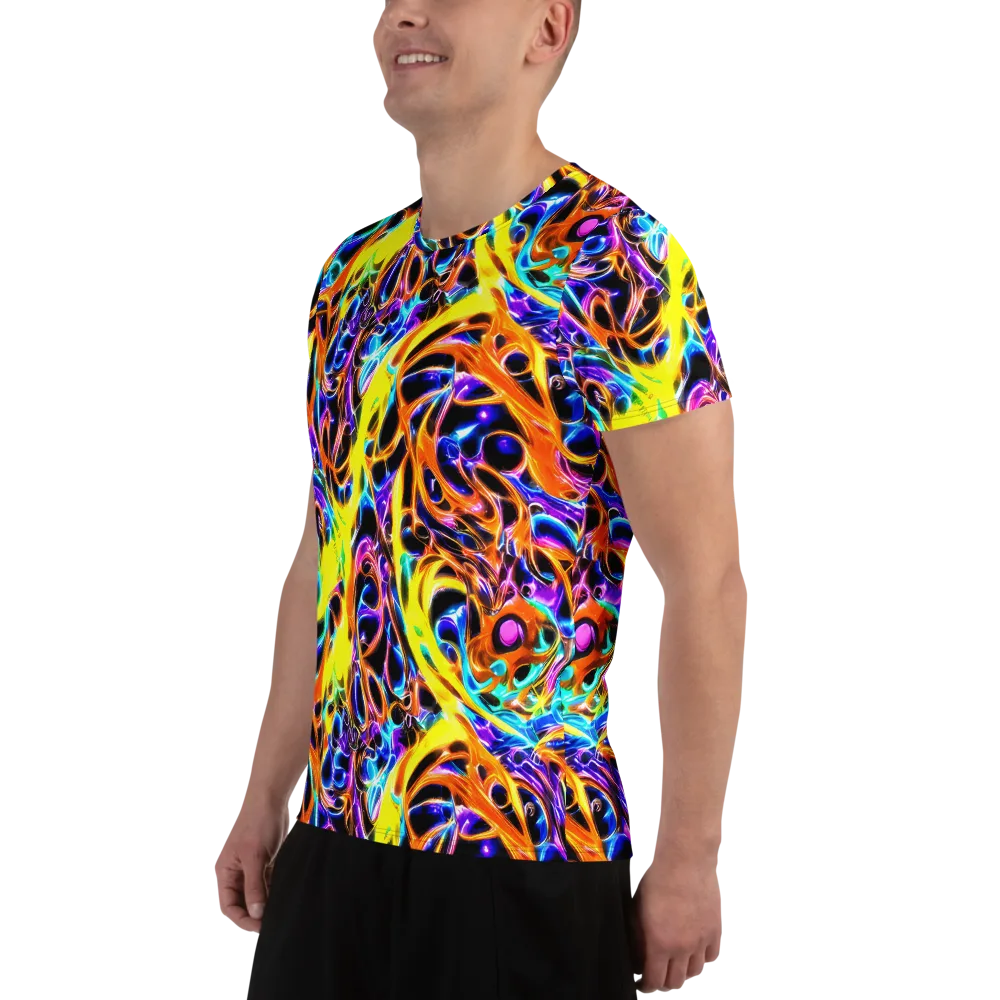 Neon Molten on Men's Athletic T-Shirt — Left