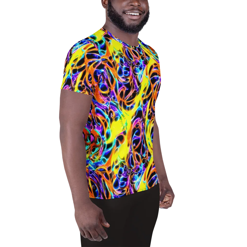 Neon Molten on Men's Athletic T-Shirt — Right