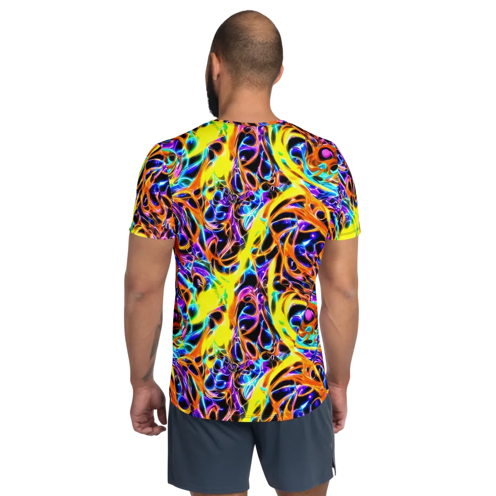 Neon Molten on Men's Athletic T-Shirt — Back