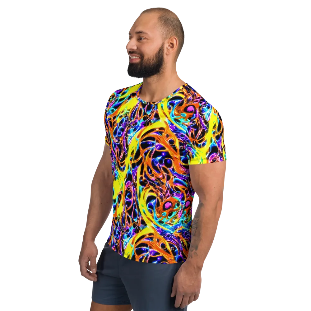 Neon Molten on Men's Athletic T-Shirt — Left