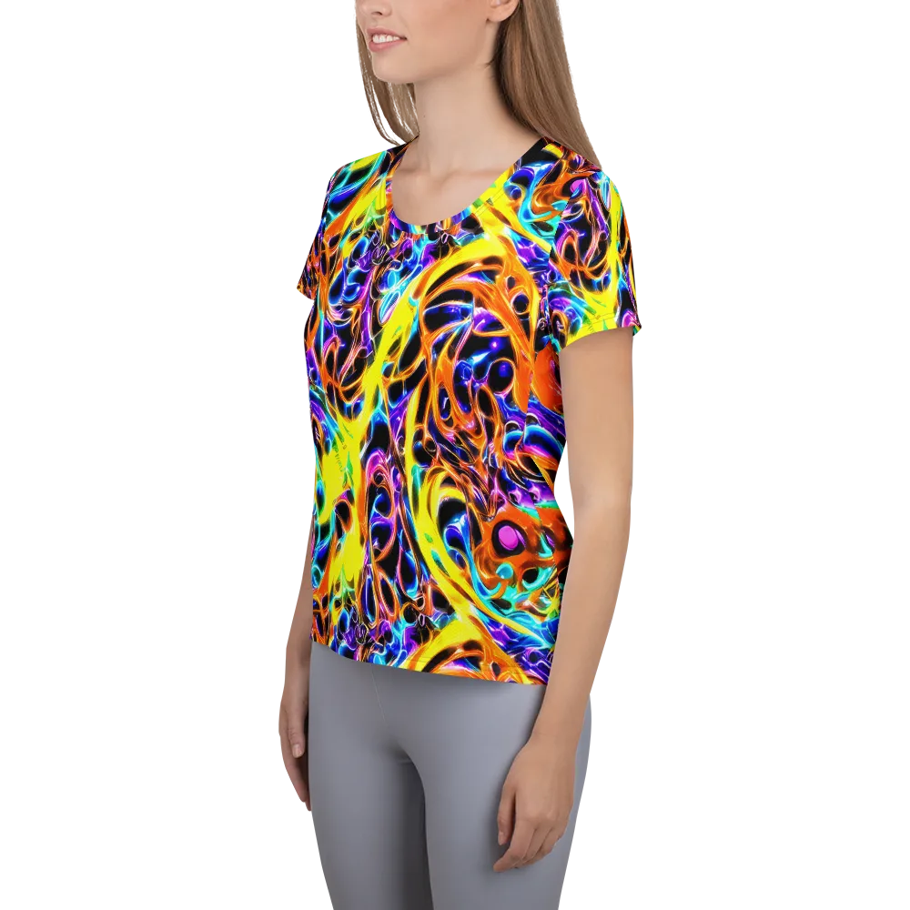 Neon Molten on Women's Athletic T-Shirt — Left