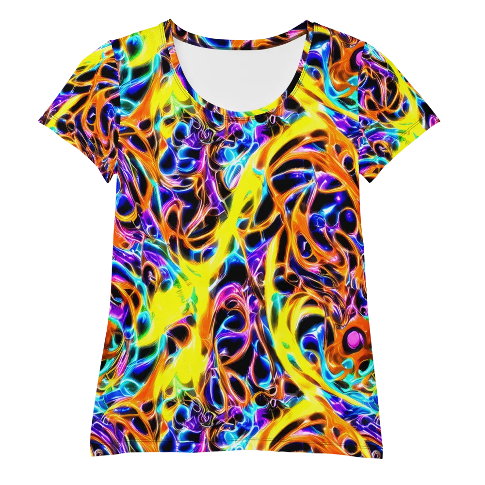 Neon Molten on Women's Athletic T-Shirt — Front