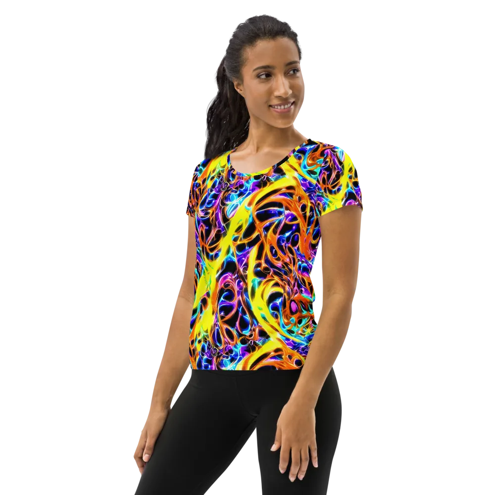 Neon Molten on Women's Athletic T-Shirt — Left