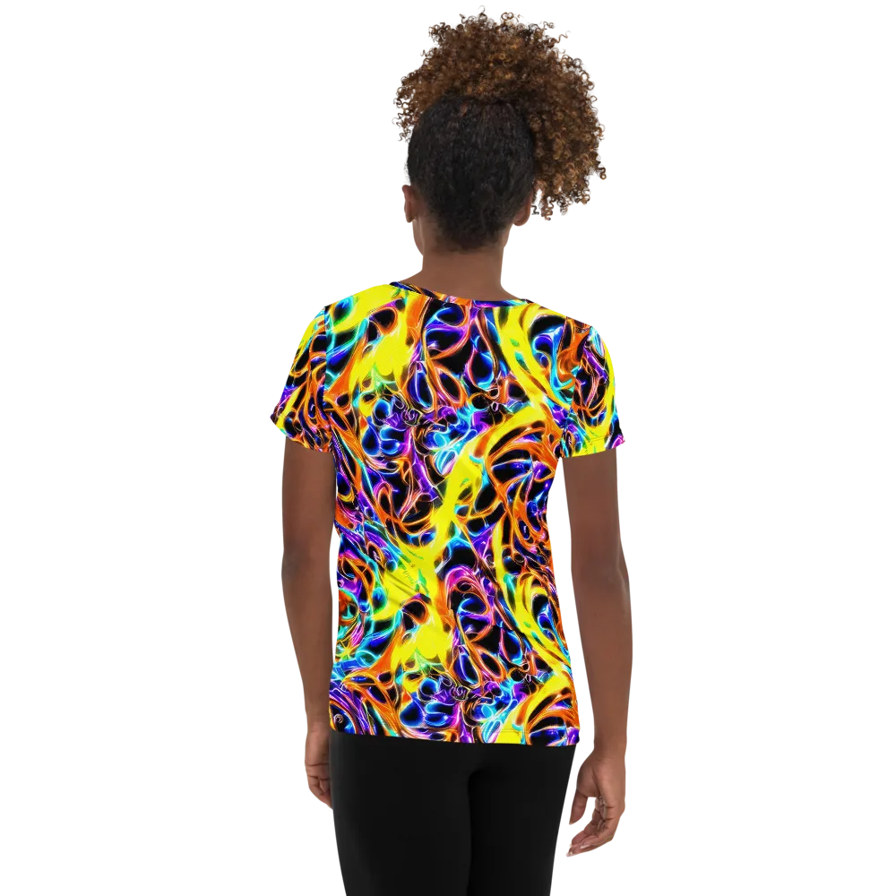 Neon Molten on Women's Athletic T-Shirt — Back