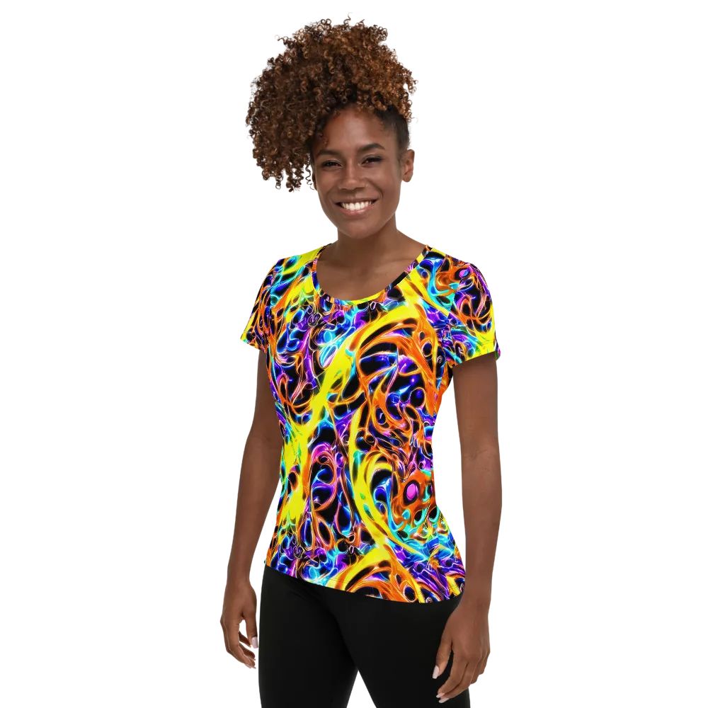 Neon Molten on Women's Athletic T-Shirt — Left