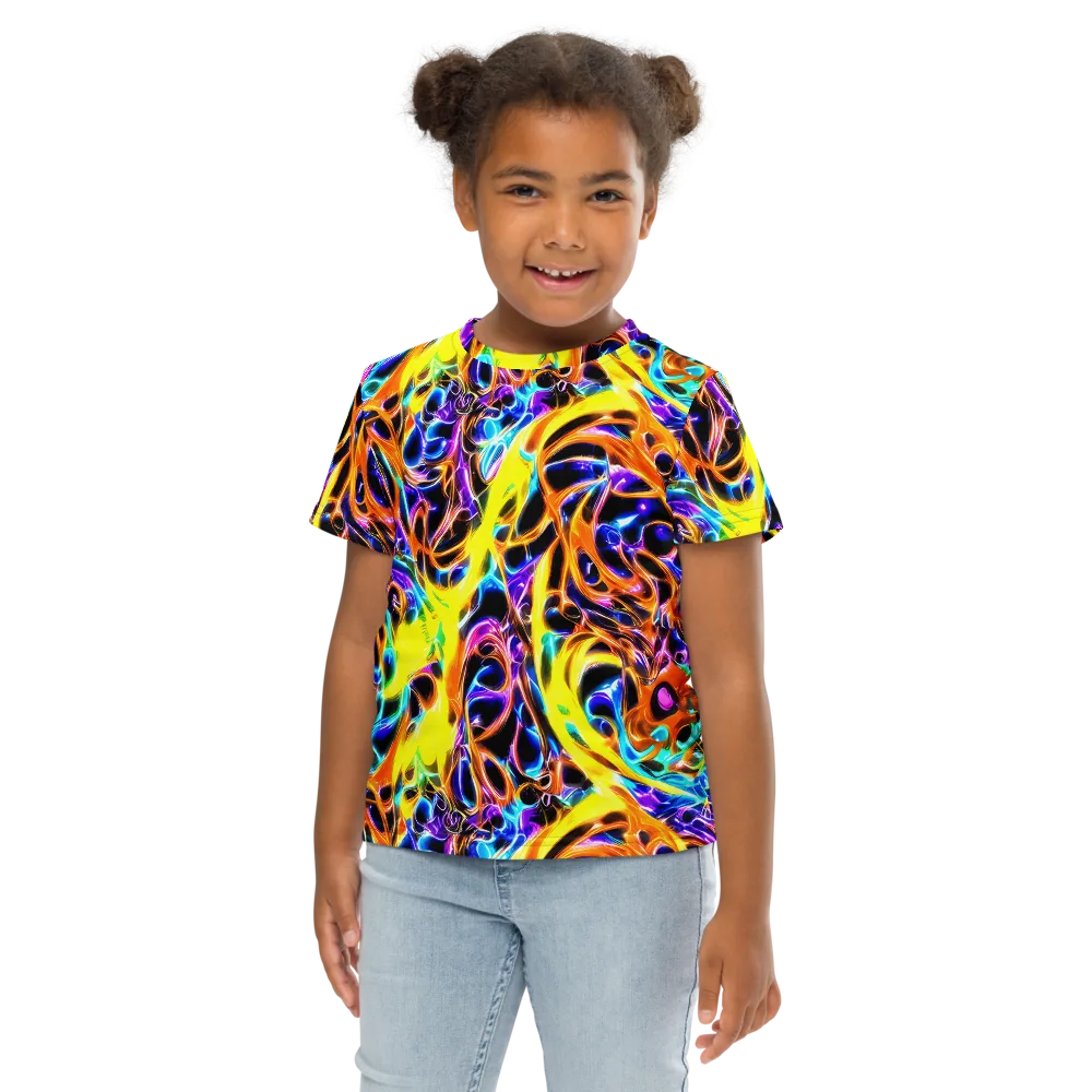 Neon Molten on Kids Crew Neck T-Shirt — Front