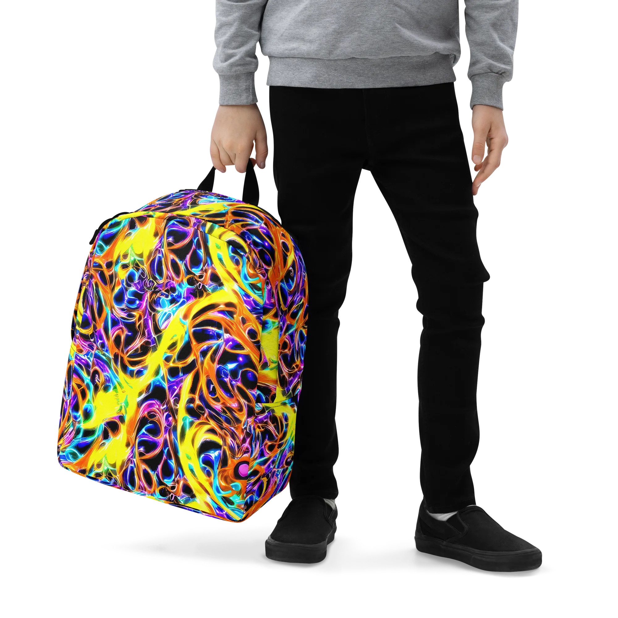 Neon Molten on Minimalist Backpack — Zoomed-in