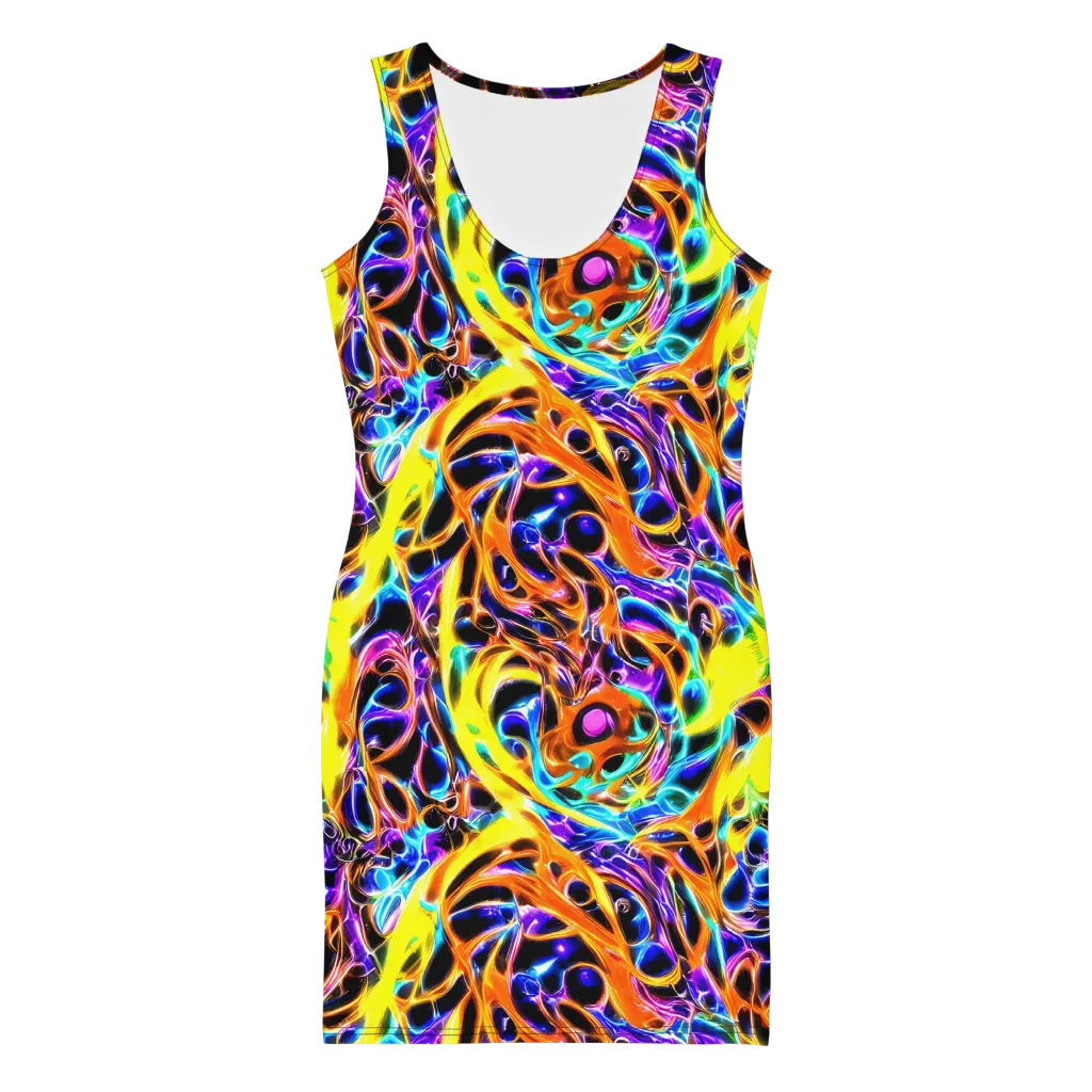 Neon Molten on Bodycon Dress — Front