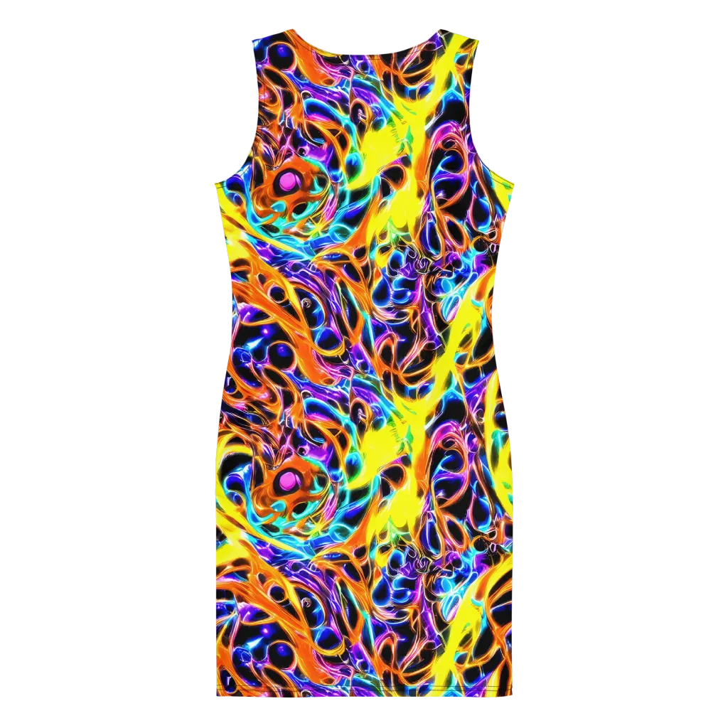 Neon Molten on Bodycon Dress — Back