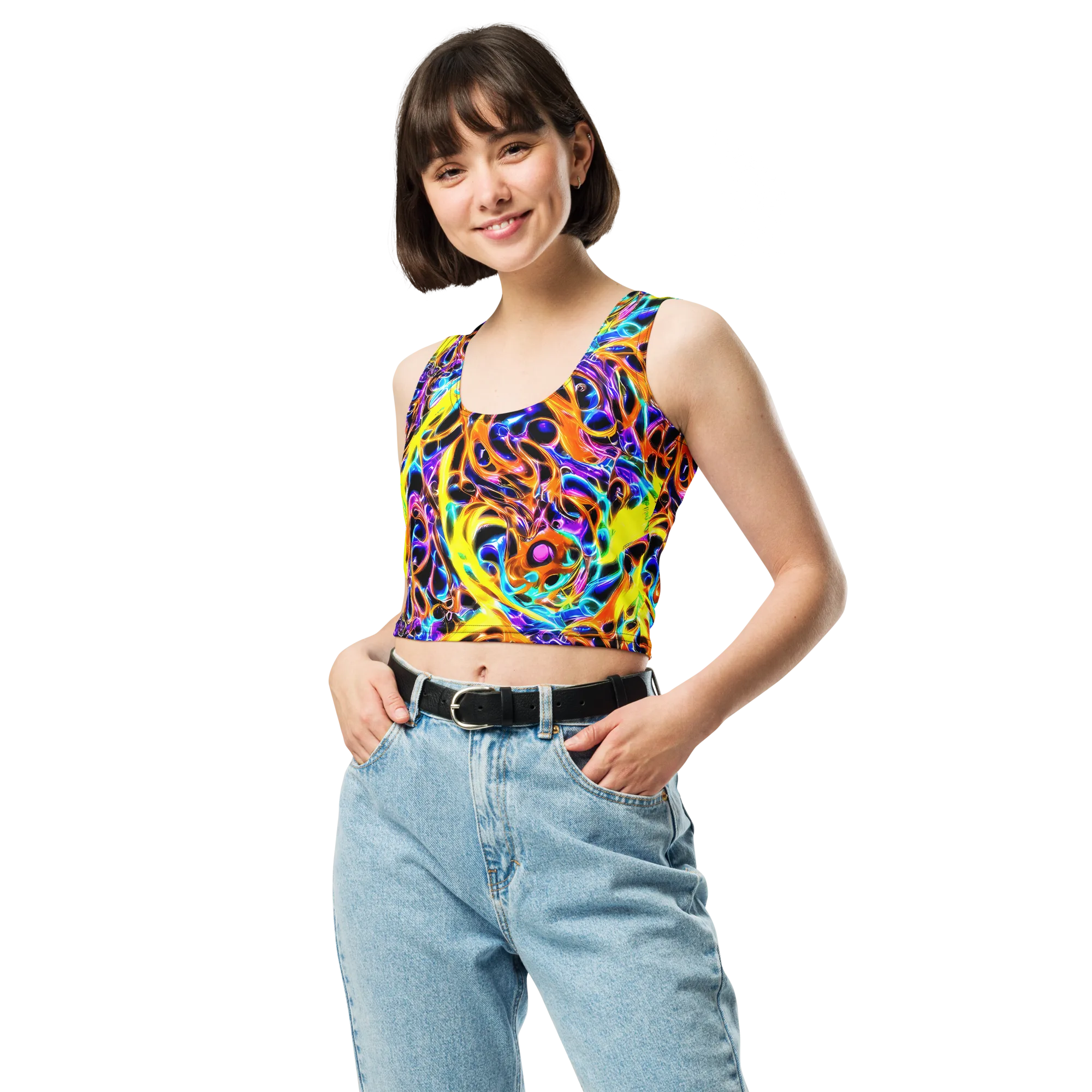 Neon Molten on Crop Top — Front