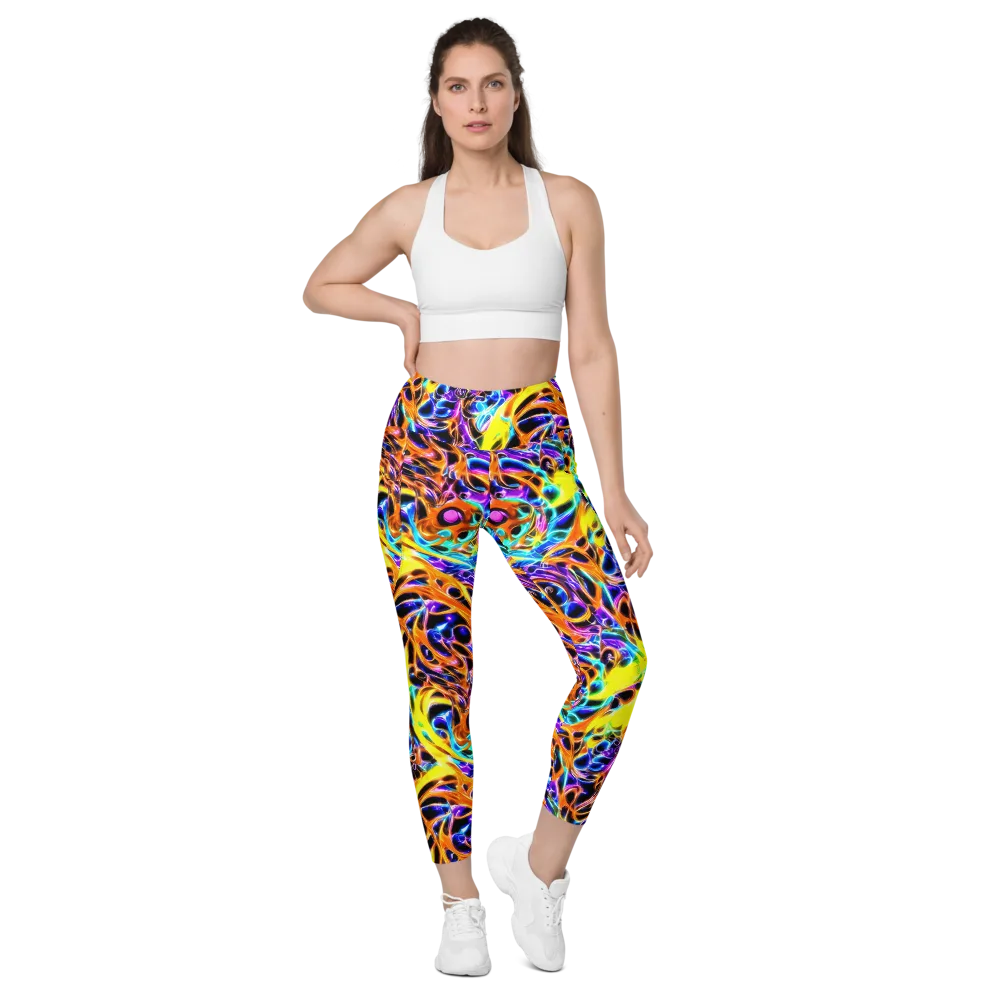 Neon Molten on Leggings with Pockets — Front