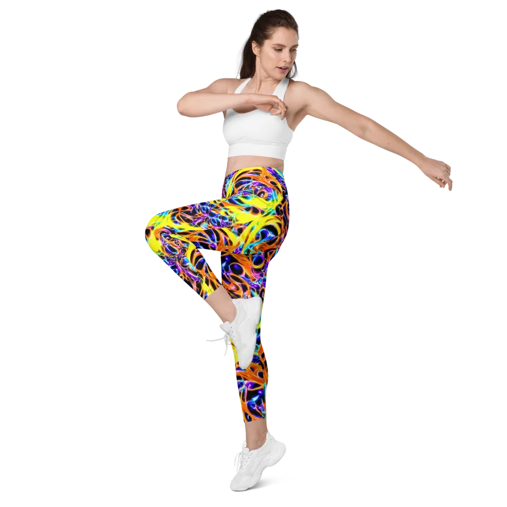 Neon Molten on Leggings with Pockets — Left Front
