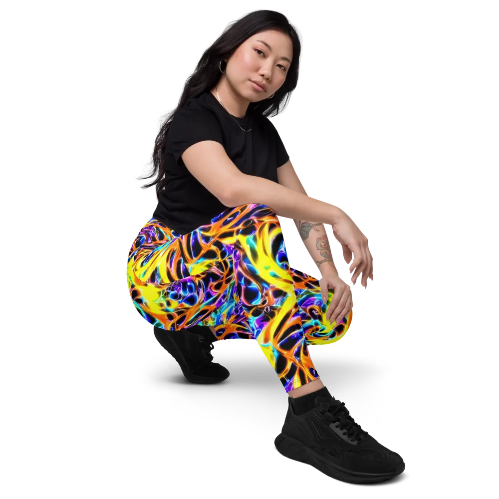 Neon Molten on Leggings with Pockets — Right Front