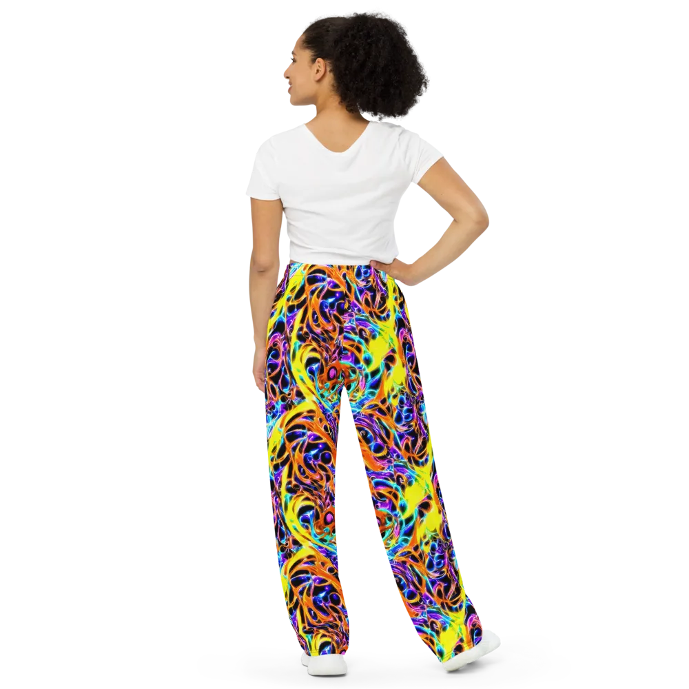 Neon Molten on Wide-Leg Pants — Back