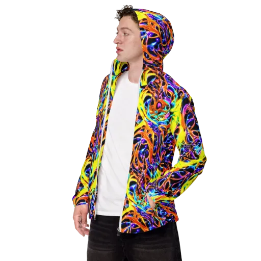 Neon Molten on a Men's Windbreaker