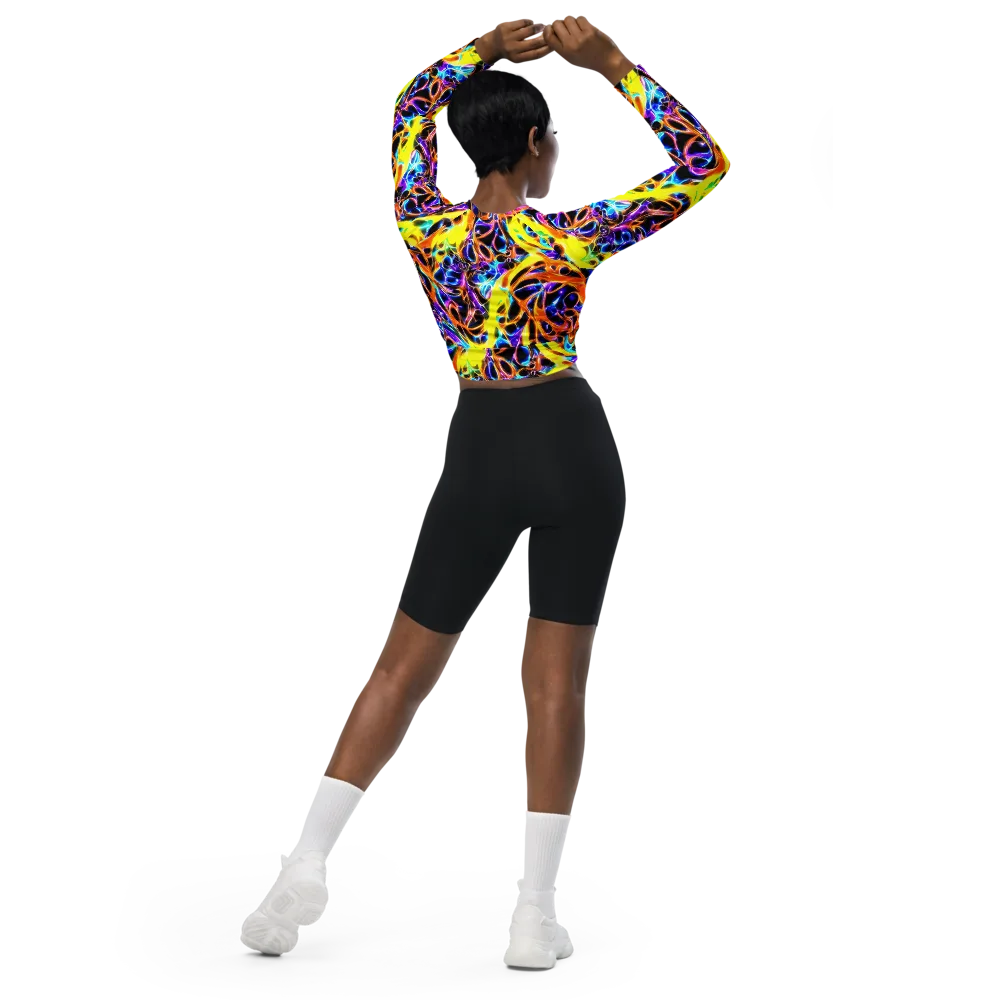 Neon Molten on Long Sleeve Crop Top — Back