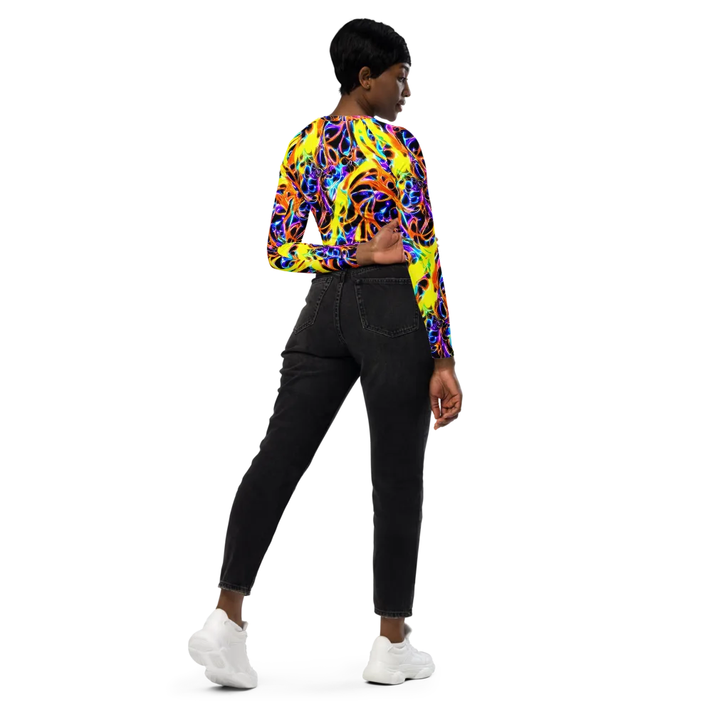 Neon Molten on Long Sleeve Crop Top — Right Back