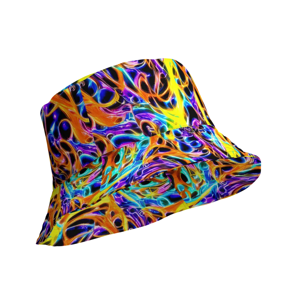 Neon Molten on Reversible Bucket Hat — Product details Outside