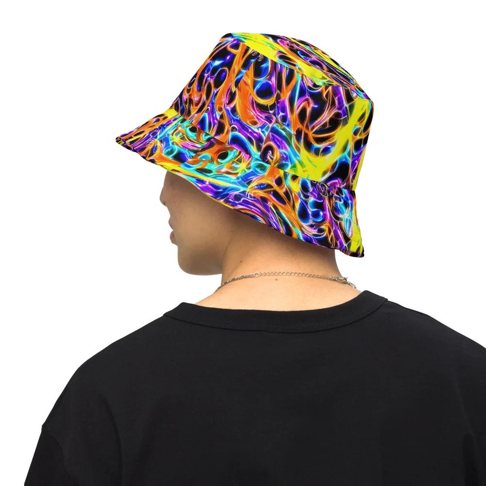 Neon Molten on Reversible Bucket Hat — Back Inside