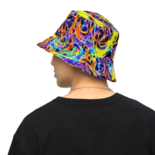 Neon Molten on a Reversible Bucket Hat