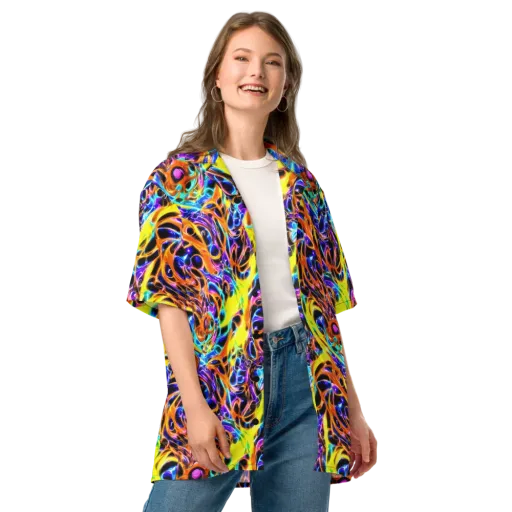 Neon Molten on a Button Shirt
