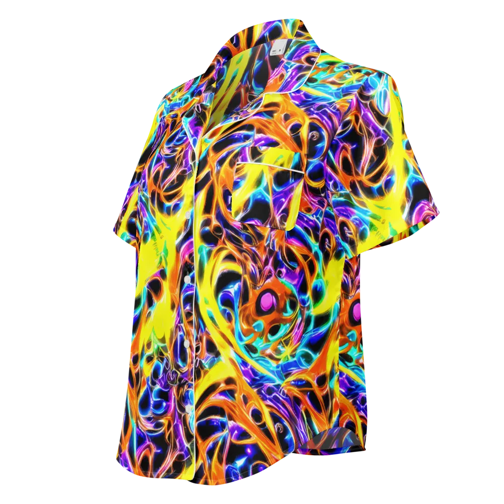 Neon Molten on Women's Short Sleeve Pajama Top — Left Front