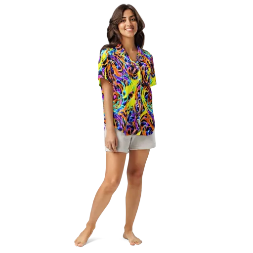 Neon Molten on a Women's Short Sleeve Pajama Top