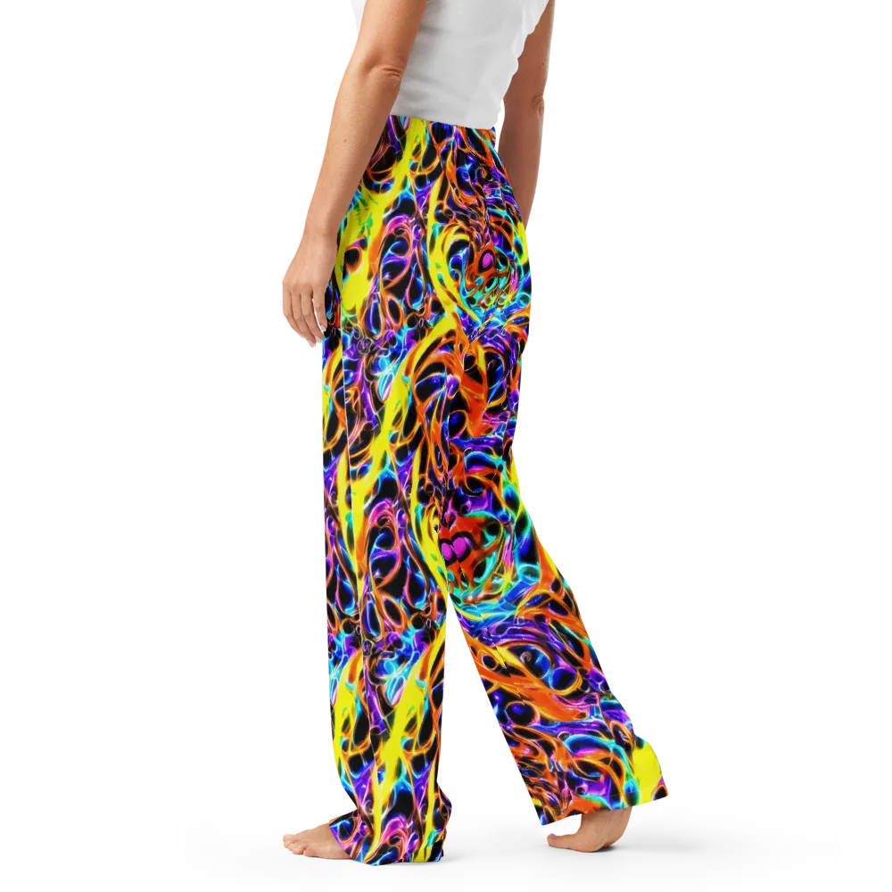 Neon Molten on Women's Pajama Pants — Left