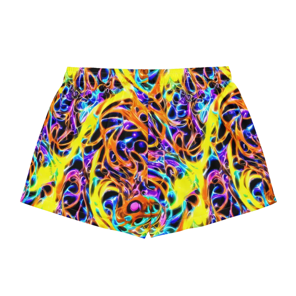 Neon Molten on Women's Pajama Shorts — Back