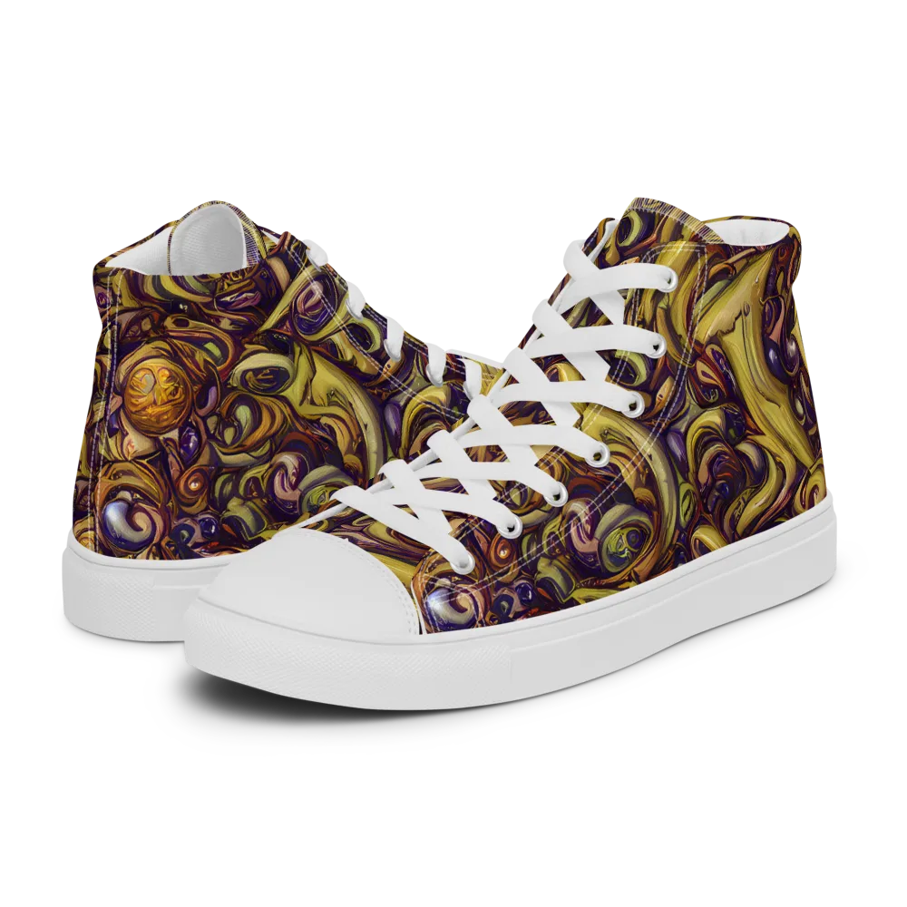 Molten Baroque on Men's High Top Canvas Shoes — Left