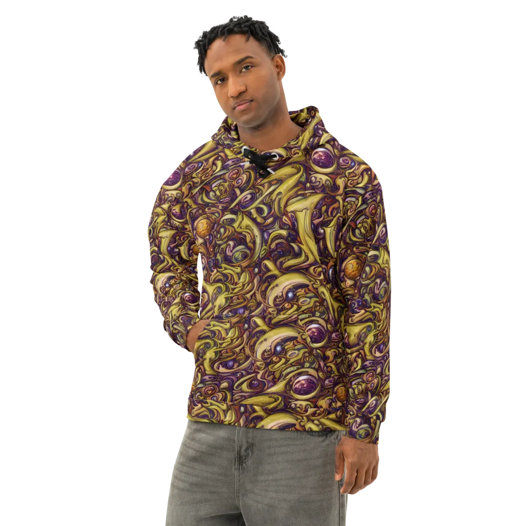 Molten Baroque on Cotton Hoodie — Left Front