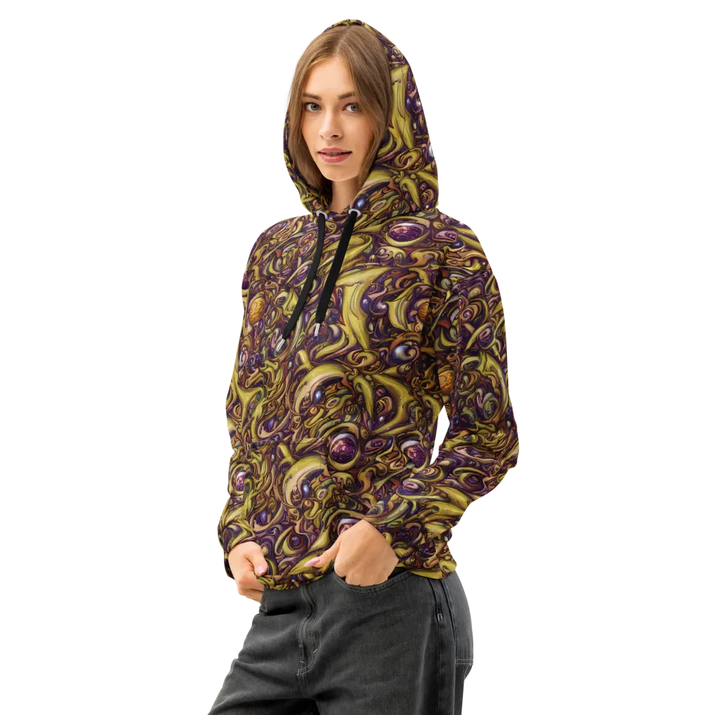 Molten Baroque on Cotton Hoodie — Left Front