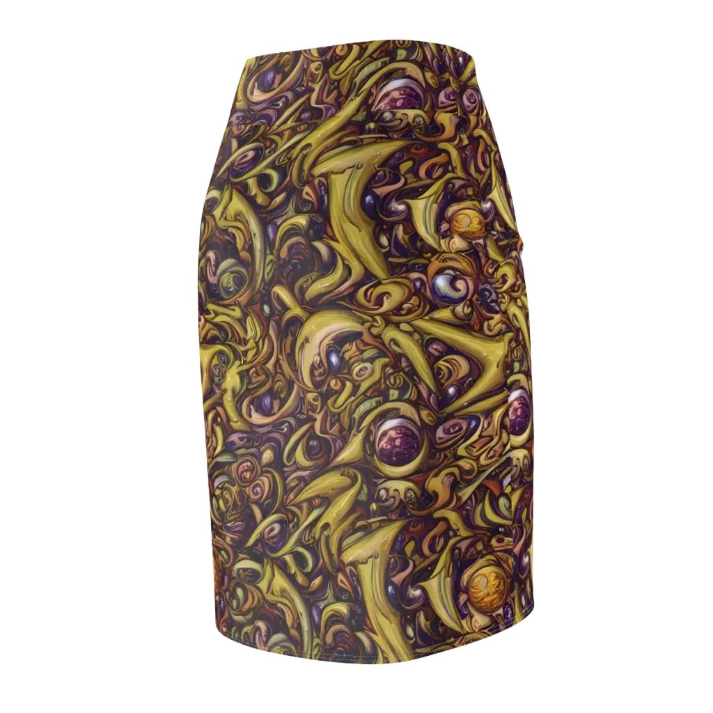 Molten Baroque on Pencil Skirt — Back Side
