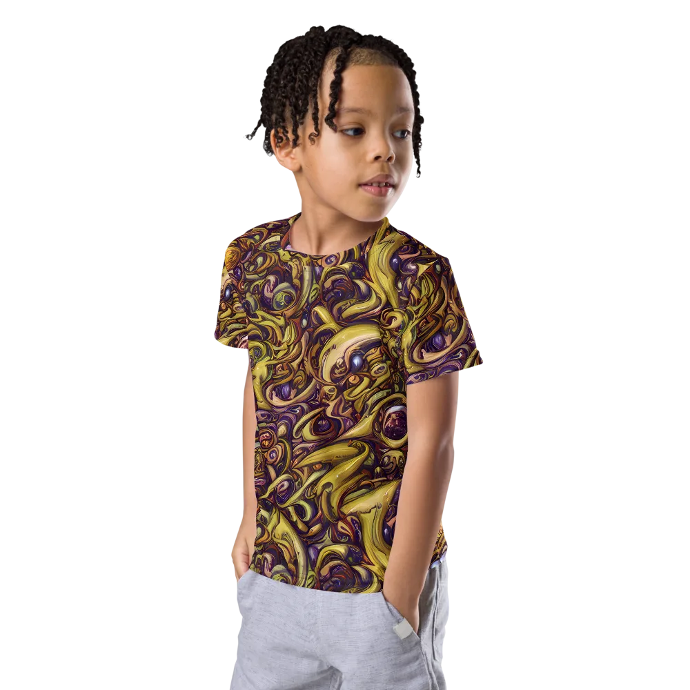 Molten Baroque on Kids Crew Neck T-Shirt — Left Front