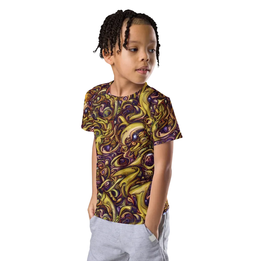 Molten Baroque on Kids Crew Neck T-Shirt — Left Front