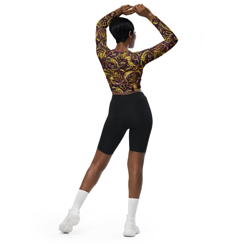 Molten Baroque on Long Sleeve Crop Top — Back