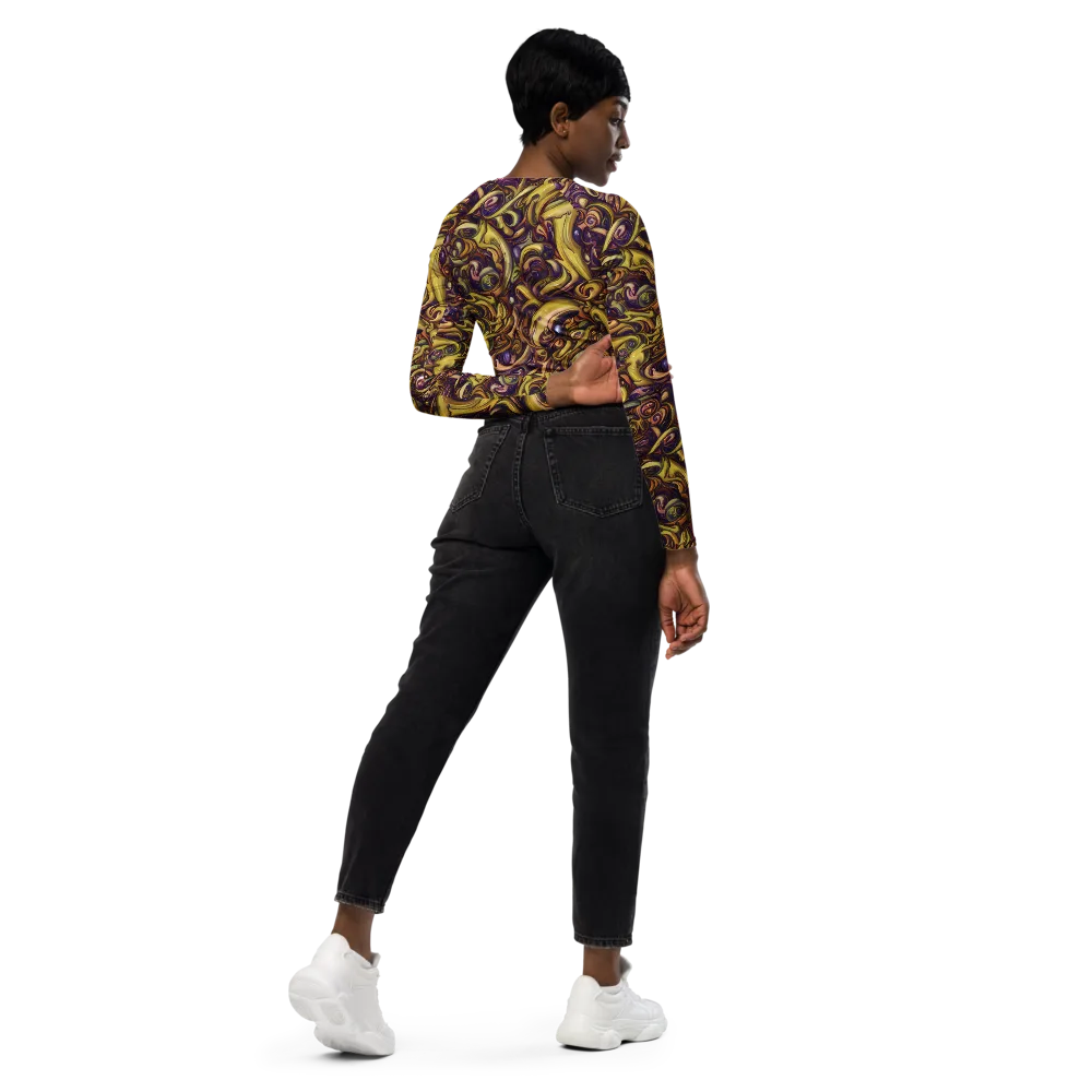 Molten Baroque on Long Sleeve Crop Top — Right Back