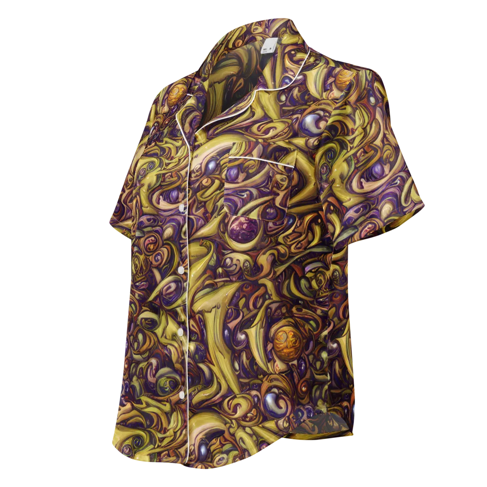 Molten Baroque on Women's Short Sleeve Pajama Top — Left Front