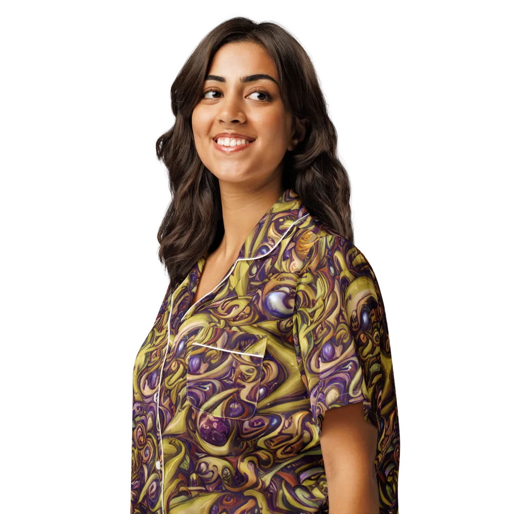 Molten Baroque on Women's Short Sleeve Pajama Top — Left Front