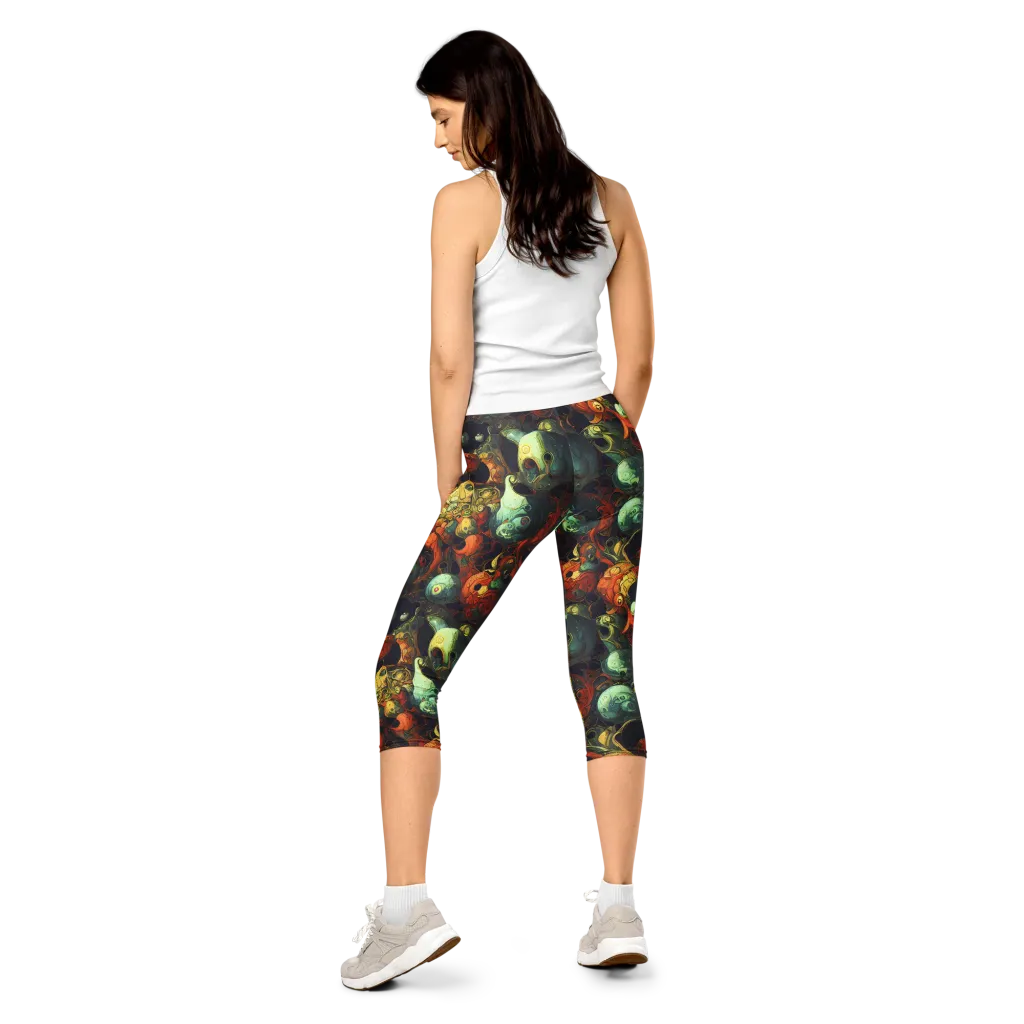 Midnight Mutants on Capri Leggings — Back