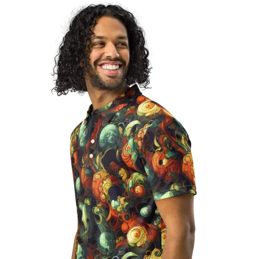 Midnight Mutants on a Men's Slim Fit Polo Shirt